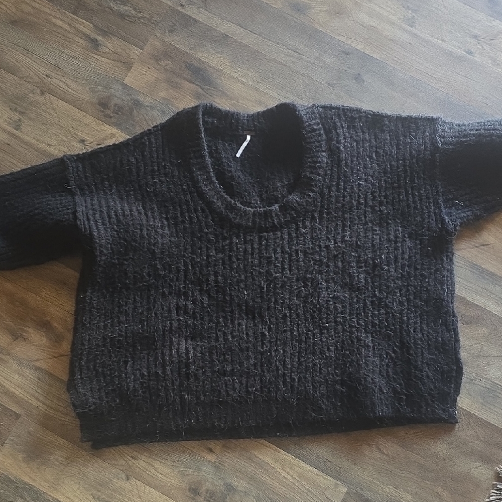 Fp Movement By Free People Black Crew Neck Sweater